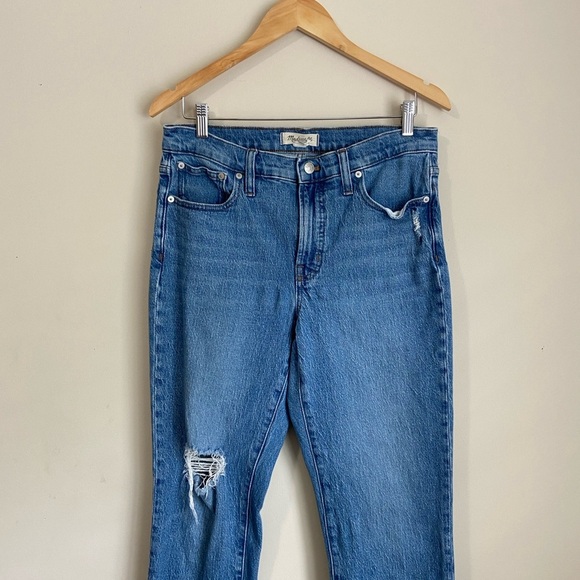Madewell ‘Mid Rise Perfect Vintage Jean’ Distressed Straight Leg Jeans - Picture 2 of 10